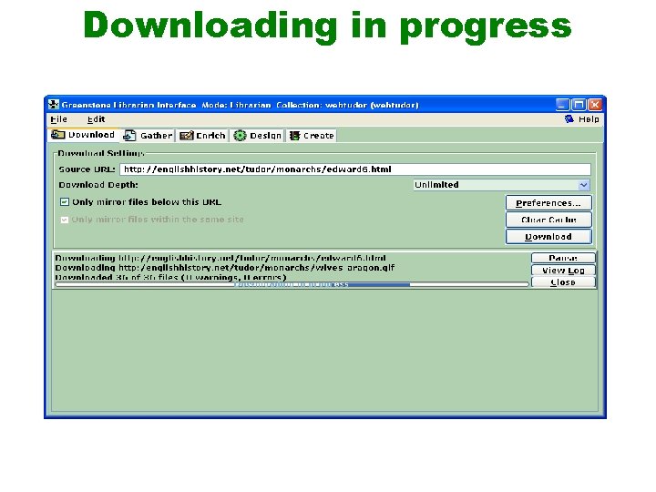 Downloading in progress 