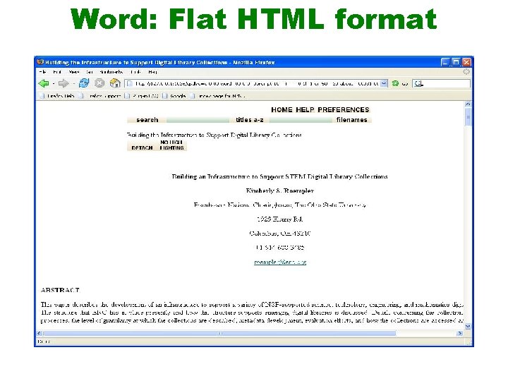 Word: Flat HTML format 