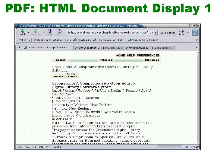 PDF: HTML Document Display 1 