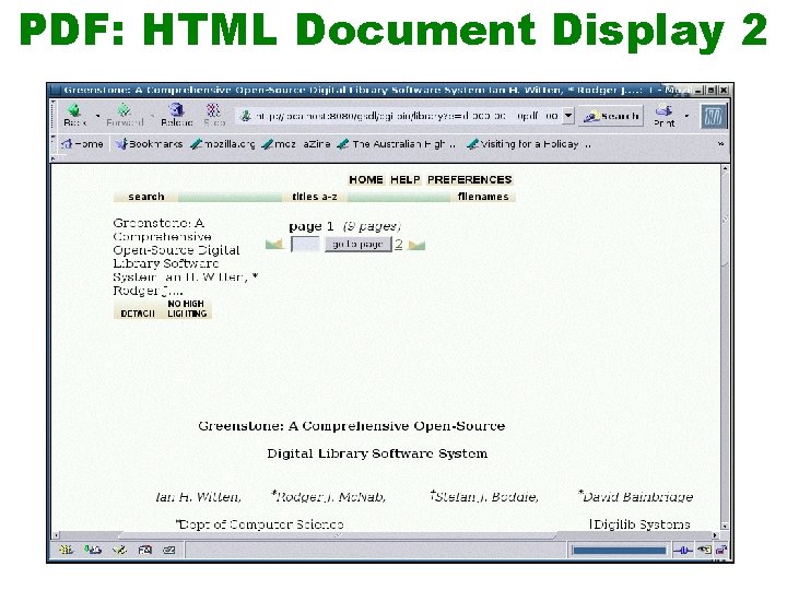 PDF: HTML Document Display 2 