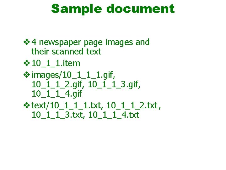 Sample document v 4 newspaper page images and their scanned text v 10_1_1. item