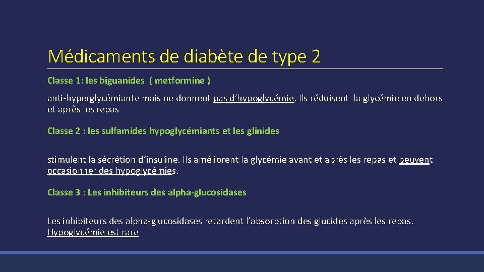 Médicaments de diabète de type 2 Classe 1: les biguanides ( metformine ) anti-hyperglycémiante