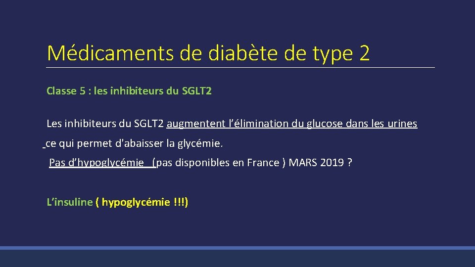 Médicaments de diabète de type 2 Classe 5 : les inhibiteurs du SGLT 2