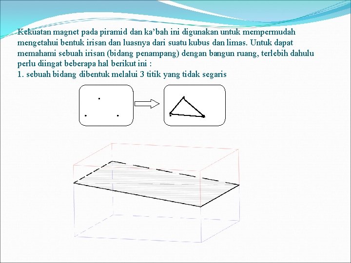 Kekuatan magnet pada piramid dan ka’bah ini digunakan untuk mempermudah mengetahui bentuk irisan dan