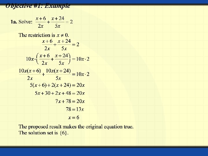 Objective #1: Example 