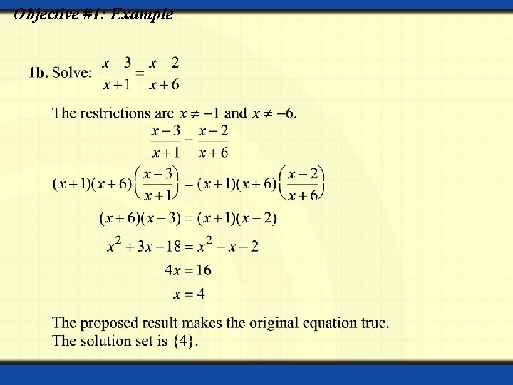 Objective #1: Example 