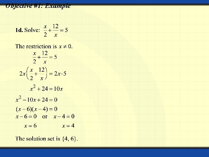Objective #1: Example 