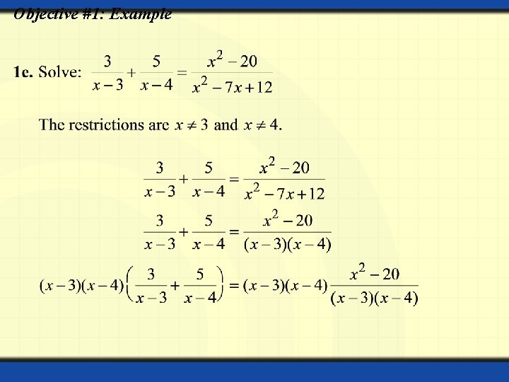 Objective #1: Example 