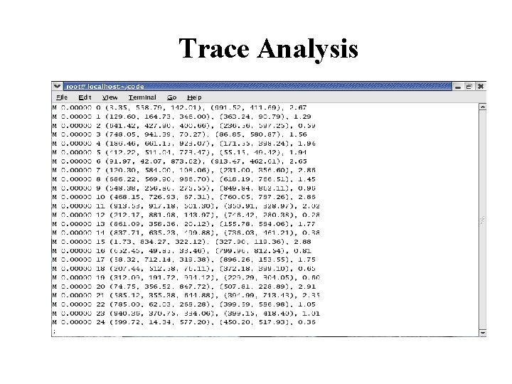 Trace Analysis 