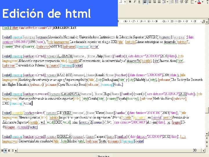 Edición de html 30 