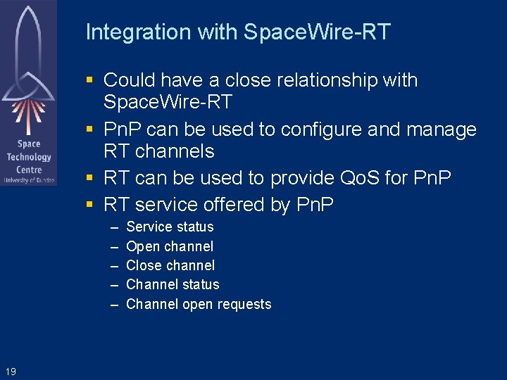 Integration with Space. Wire-RT Could have a close relationship with Space. Wire-RT Pn. P