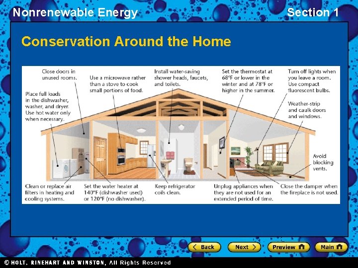 Nonrenewable Energy Conservation Around the Home Section 1 