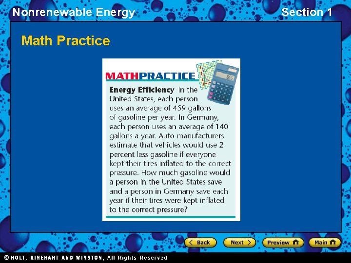 Nonrenewable Energy Math Practice Section 1 