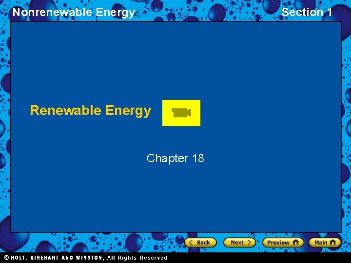 Nonrenewable Energy Section 1 Renewable Energy Chapter 18 