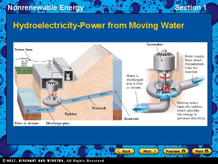 Nonrenewable Energy Section 1 Hydroelectricity-Power from Moving Water 