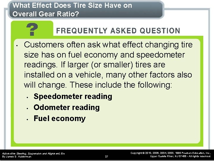 What Effect Does Tire Size Have on Overall Gear Ratio? • Customers often ask