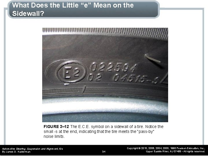 What Does the Little “e” Mean on the Sidewall? FIGURE 3– 12 The E.