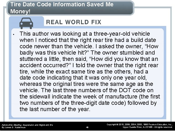 Tire Date Code Information Saved Me Money! • This author was looking at a