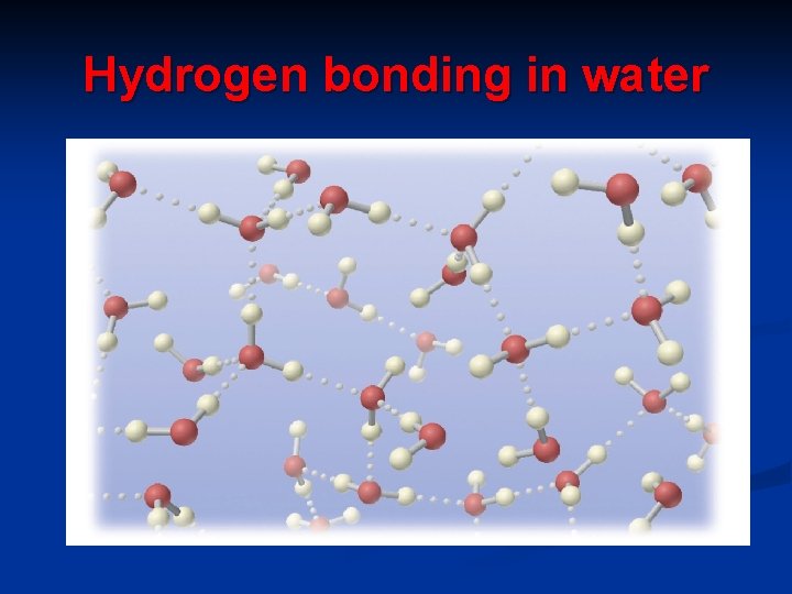 Hydrogen bonding in water 