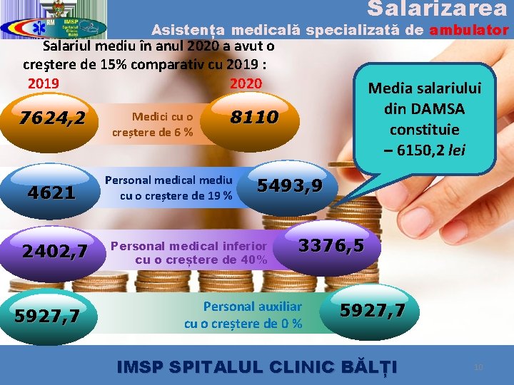 Salarizarea Asistența medicală specializată de ambulator Salariul mediu în anul 2020 a avut o