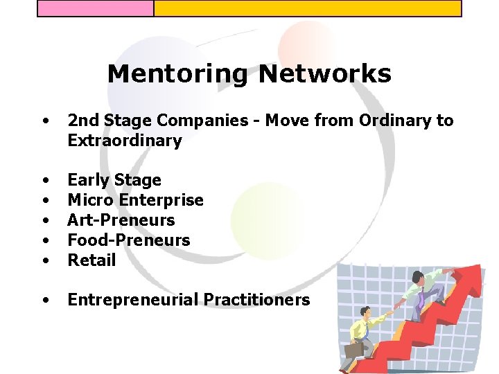 Mentoring Networks • 2 nd Stage Companies - Move from Ordinary to Extraordinary •