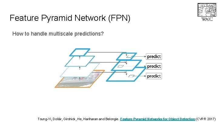 Feature Pyramid Network (FPN) How to handle multiscale predictions? Tsung-Yi, Dollár, Girshick, He, Hariharan