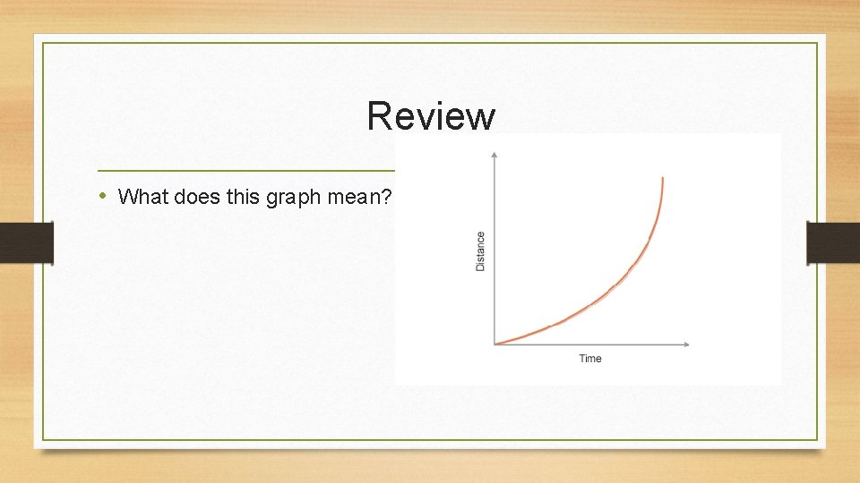 Review • What does this graph mean? 