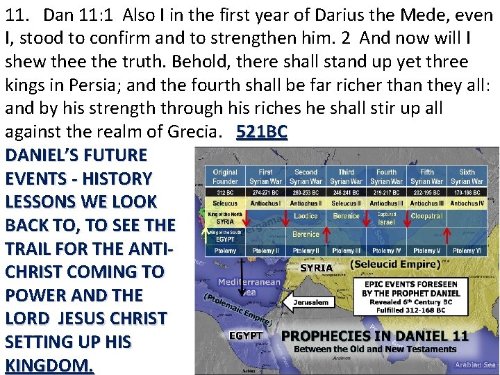 11. Dan 11: 1 Also I in the first year of Darius the Mede,