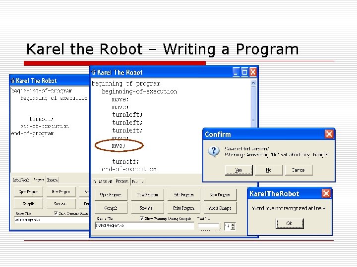 Karel the Robot – Writing a Program 