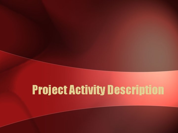 Project Activity Description Project Activity Description