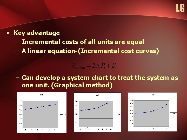LG • Key advantage – Incremental costs of all units are equal – A LG • Key advantage – Incremental costs of all units are equal – A