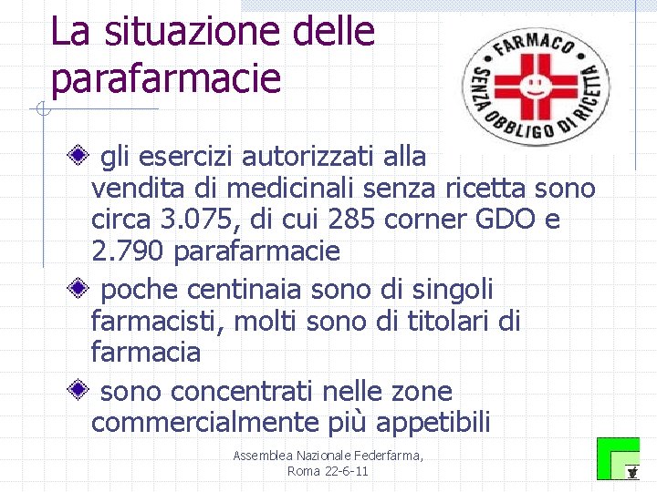 La situazione delle parafarmacie gli esercizi autorizzati alla vendita di medicinali senza ricetta sono