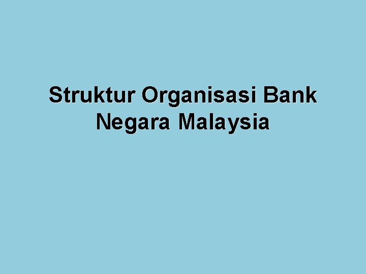 Struktur Organisasi Bank Negara Malaysia 