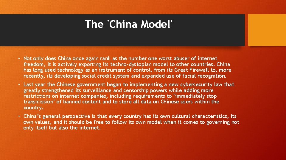 The 'China Model' • Not only does China once again rank as the number