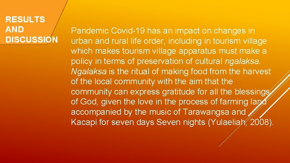 BUILDING THE CHARACTER OF COMMUNITY TOURISM VILLAGE IN