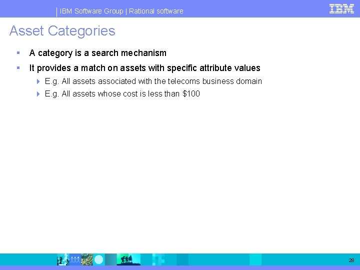 IBM Software Group | Rational software Asset Categories § A category is a search IBM Software Group | Rational software Asset Categories § A category is a search