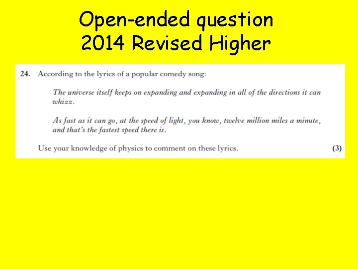 Open-ended question 2014 Revised Higher 