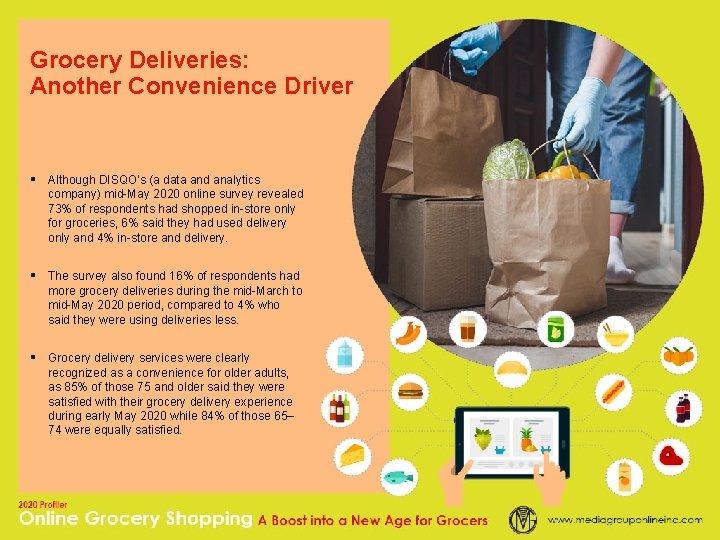 Grocery Deliveries: Another Convenience Driver § Although DISQO’s (a data and analytics company) mid-May