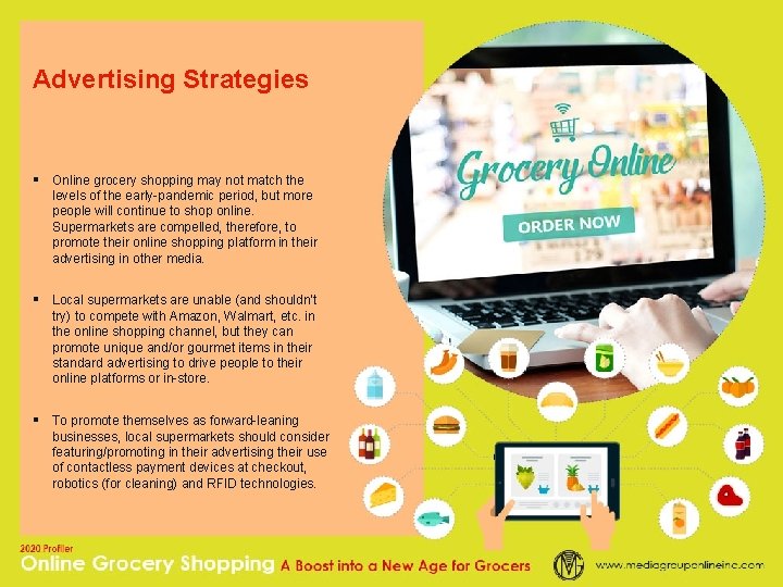 Advertising Strategies § Online grocery shopping may not match the levels of the early-pandemic
