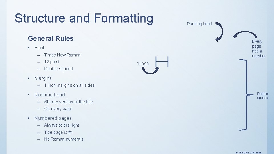 Structure and Formatting General Rules • Every page has a number Font – Times Structure and Formatting General Rules • Every page has a number Font – Times