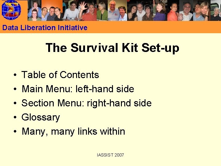 Data Liberation Initiative The Survival Kit Set-up • • • Table of Contents Main