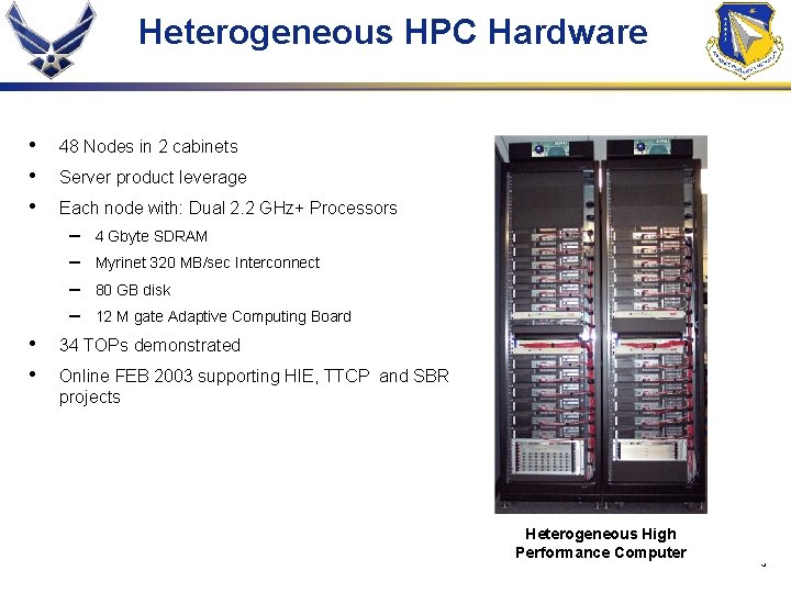 Heterogeneous HPC Hardware • • • 48 Nodes in 2 cabinets Server product leverage