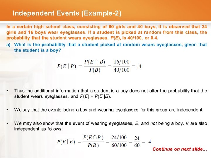 Independent Events (Example-2) • 