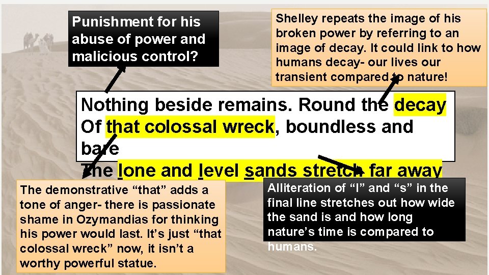 Punishment for his abuse of power and malicious control? Shelley repeats the image of