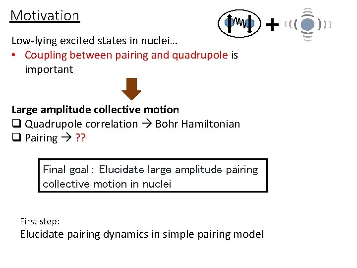 Motivation Low-lying excited states in nuclei… • Coupling between pairing and quadrupole is important