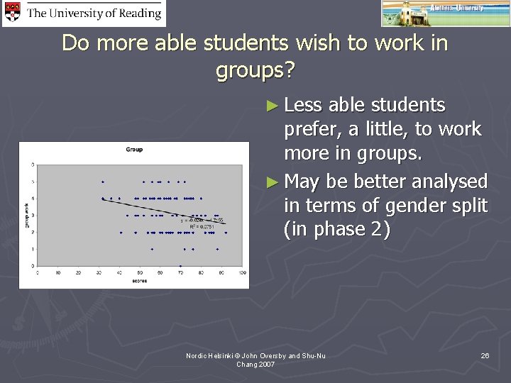 Do more able students wish to work in groups? ► Less able students prefer,