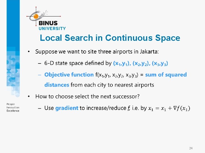 Local Search in Continuous Space • 24 