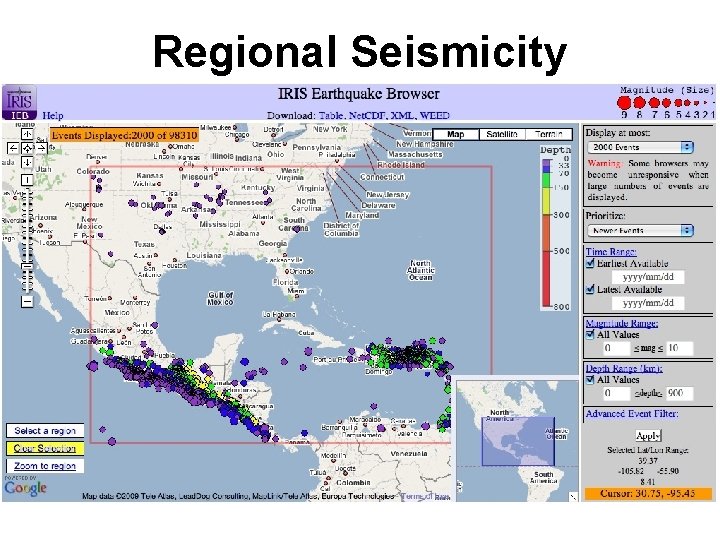Regional Seismicity 
