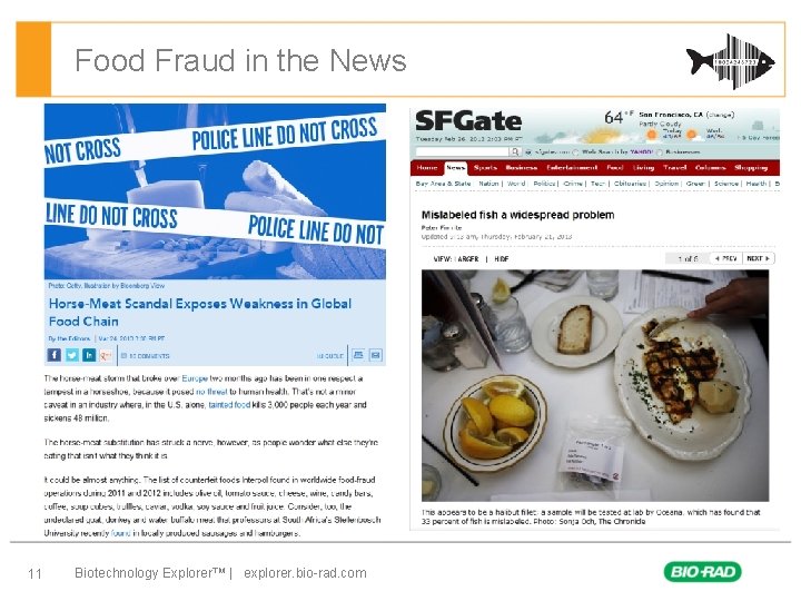 Food Fraud in the News 11 Biotechnology Explorer™ | explorer. bio-rad. com 