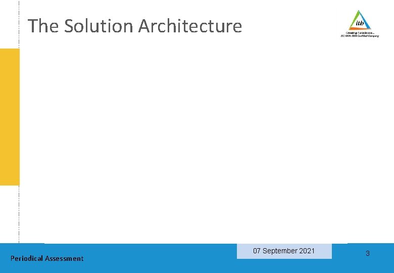 The Solution Architecture Periodical Assessment 07 September 2021 3 